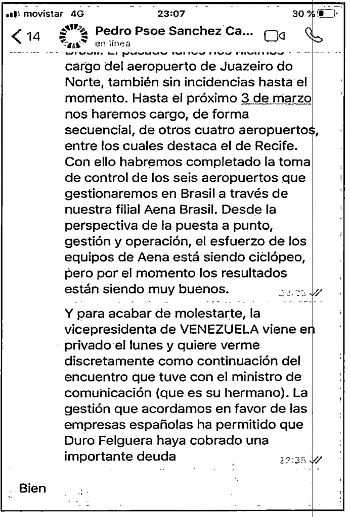 Conversación entre Sánchez y Ábalos. Caso Koldo Ábalos